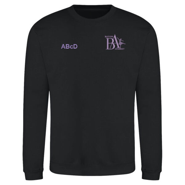 Sweatshirt - Jet Black/Lilac (adult sizing) Thumbnail